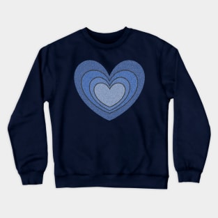 Heart in Shades of Denim Crewneck Sweatshirt